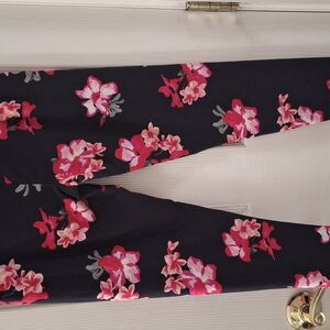 No Boundaries Floral Leggings - Black and Pink